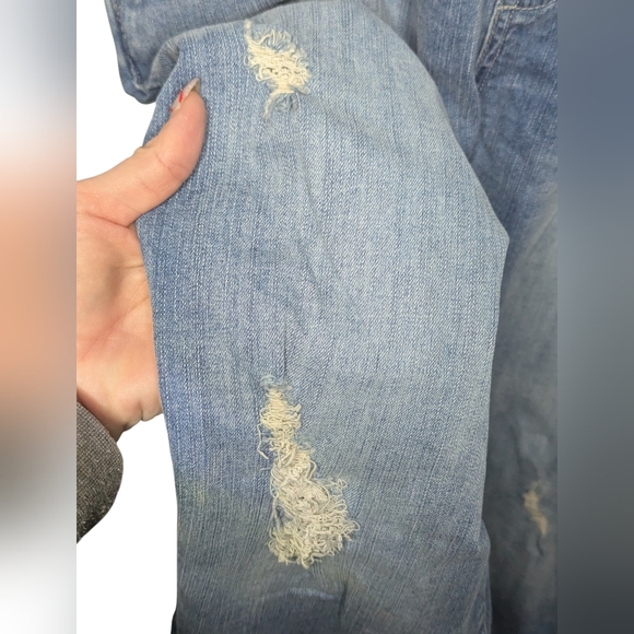 Torrid Denim Overall Cropped Relaxed Distressed Stretch Everyday Jeans Size 14 - Picture 6 of 14